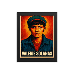 Valerie Solanas framed print on a plain backdrop in size 8"x10".