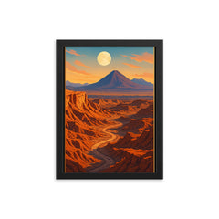 Valley of the Moon Valle de la Luna Chile framed print on a plain backdrop in size 12"x16".