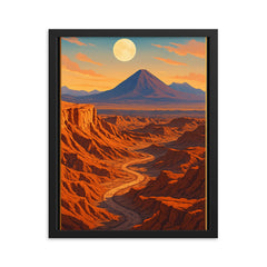 Valley of the Moon Valle de la Luna Chile framed print on a plain backdrop in size 16"x20".