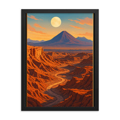 Valley of the Moon Valle de la Luna Chile framed print on a plain backdrop in size 18"x24".