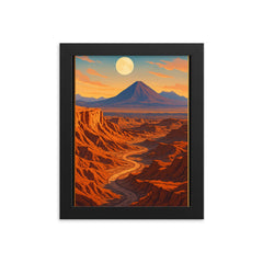 Valley of the Moon Valle de la Luna Chile framed print on a plain backdrop in size 8"x10".