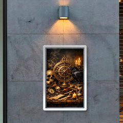 Vanitas still life with astrolabe and raven poster 2