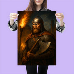 Varangian Guard axeman in Constantinople torchlight poster 3