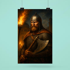 Varangian Guard axeman in Constantinople torchlight poster 6