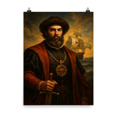 Vasco da Gama poster on a plain backdrop in size 8"x10".
