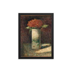 Vase of Flowers by Georges Seurat framed print on a plain backdrop in size 12"x16".