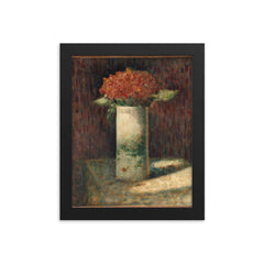 Vase of Flowers by Georges Seurat framed print on a plain backdrop in size 8"x10".