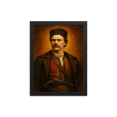 Vasil Levski framed print on a plain backdrop in size 12"x16".