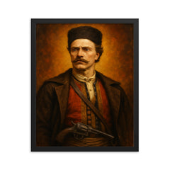 Vasil Levski framed print on a plain backdrop in size 16"x20".