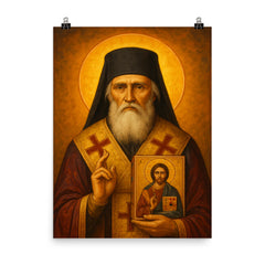 Vasilije Ostroski poster on a plain backdrop in size 8"x10".