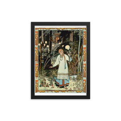 Vasilisa the Beautiful by Ivan Bilibin, 1899 framed print on a plain backdrop in size 12"x16".