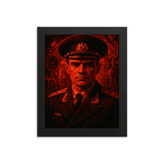 Vasily Arkhipov in submarine red light framed print on a plain backdrop in size 8"x10".