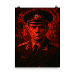 Vasily Arkhipov in submarine red light poster on a plain backdrop in size 8"x10".