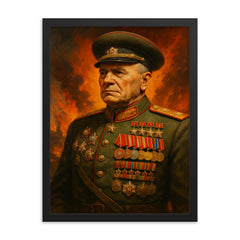 Vasily Chuikov framed print on a plain backdrop in size 18"x24".