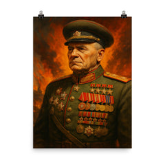 Vasily Chuikov poster on a plain backdrop in size 8"x10".
