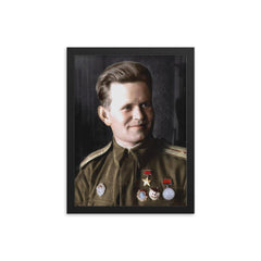 Vasily Zaitsev framed print on a plain backdrop in size 12"x16".
