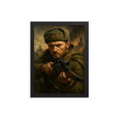 Vasily Zaitsev framed print on a plain backdrop in size 12"x16".