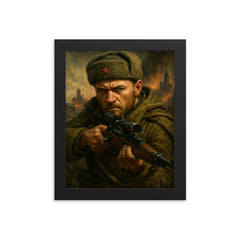 Vasily Zaitsev framed print on a plain backdrop in size 8"x10".