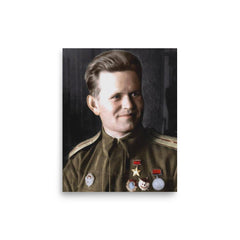 Vasily Zaitsev poster on a plain backdrop in size 8"x10".