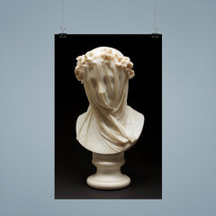 Veiled Lady by Raffaelo Monti, 1860 poster 9