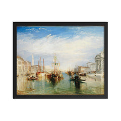 Venice from the Porch of Madonna della Salute by J M W Turner, 1835 framed print on a plain backdrop in size 16"x20".