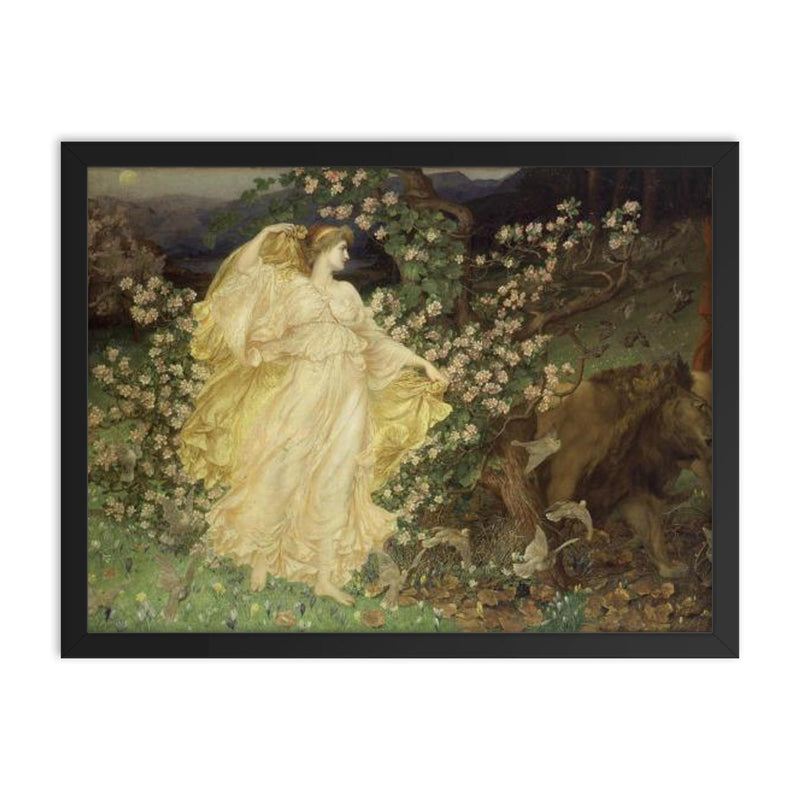 Venus and Anchises by William Blake Richmond, 1889-1890 framed print on a plain backdrop in size 18
