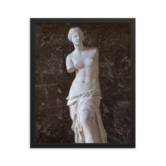 Venus de Milo photograph framed print on a plain backdrop in size 16"x20".