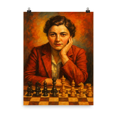 Vera Menchik poster on a plain backdrop in size 8"x10".