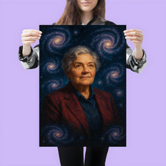 Vera Rubin among spiraling dark matter galaxies poster 3