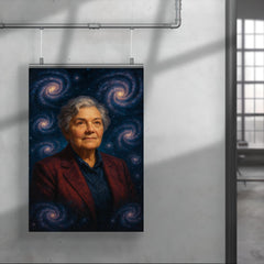 Vera Rubin among spiraling dark matter galaxies poster 4