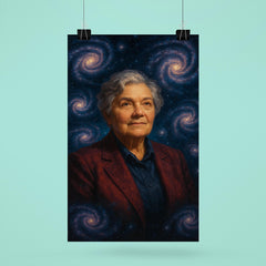 Vera Rubin among spiraling dark matter galaxies poster 6