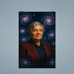 Vera Rubin among spiraling dark matter galaxies poster 9