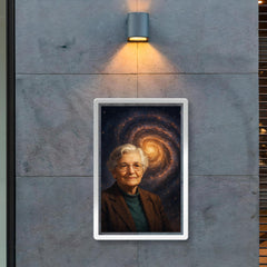 Vera Rubin before spiraling dark matter galaxy poster 2