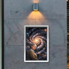 Vera Rubin before spiraling dark matter galaxy poster 2