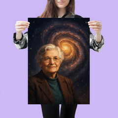 Vera Rubin before spiraling dark matter galaxy poster 3
