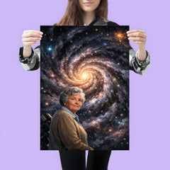 Vera Rubin before spiraling dark matter galaxy poster 3