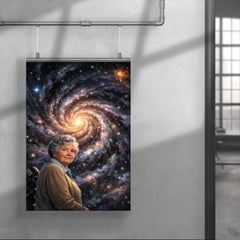 Vera Rubin before spiraling dark matter galaxy poster 4