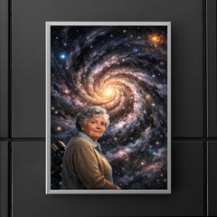 Vera Rubin before spiraling dark matter galaxy poster 5