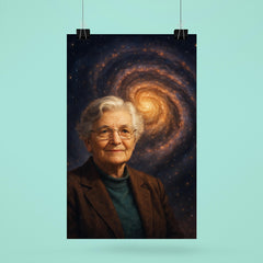 Vera Rubin before spiraling dark matter galaxy poster 6