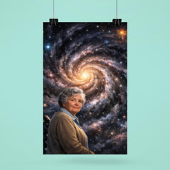 Vera Rubin before spiraling dark matter galaxy poster 6
