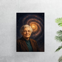Vera Rubin before spiraling dark matter galaxy poster 7