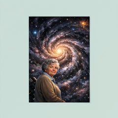 Vera Rubin before spiraling dark matter galaxy poster 8