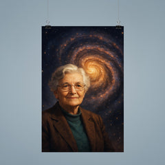 Vera Rubin before spiraling dark matter galaxy poster 9