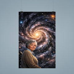Vera Rubin before spiraling dark matter galaxy poster 9