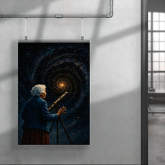 Vera Rubin confronting the dark matter galaxy poster 4