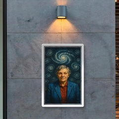 Vera Rubin under spiral galaxy chalk diagrams poster 2