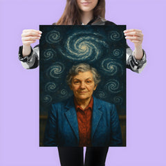 Vera Rubin under spiral galaxy chalk diagrams poster 3