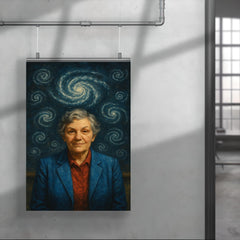 Vera Rubin under spiral galaxy chalk diagrams poster 4