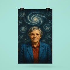 Vera Rubin under spiral galaxy chalk diagrams poster 6