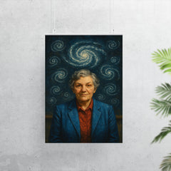 Vera Rubin under spiral galaxy chalk diagrams poster 7